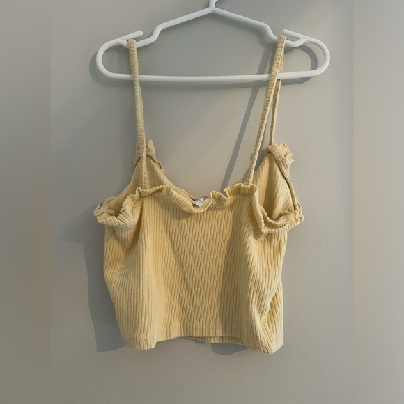 GARAGE ribbed V-neck cami, yellow, size XS - Picture 3 of 4